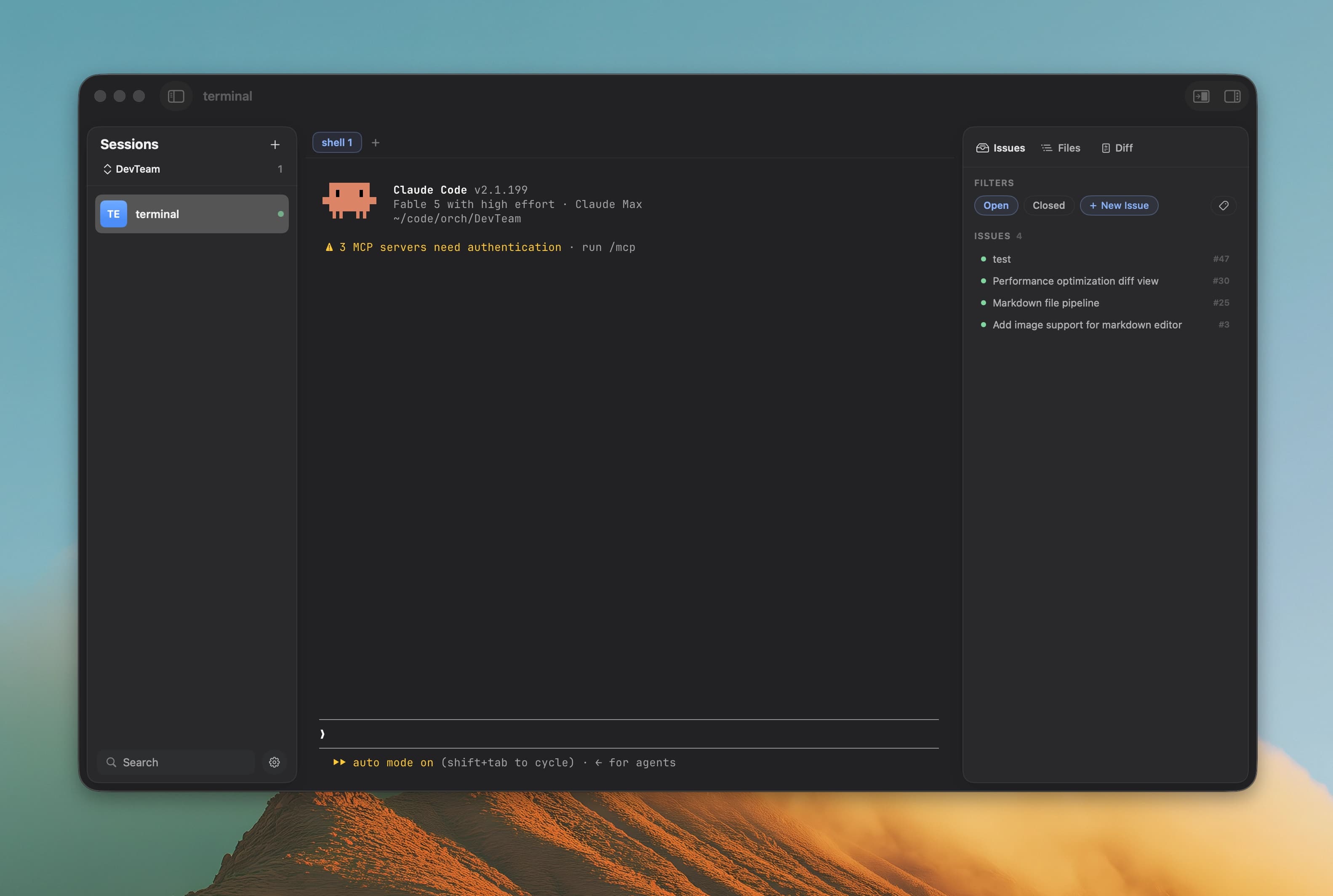 Dhek app screenshot showing GitHub pull request management