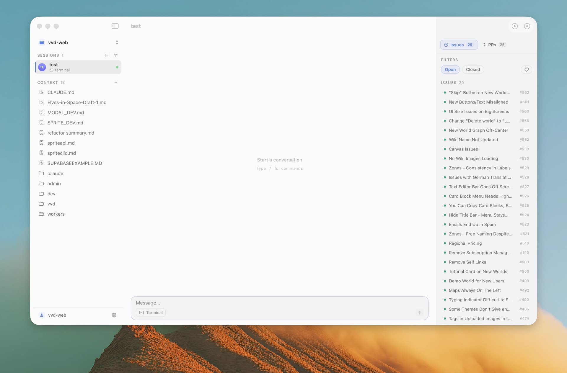 Dhek app screenshot showing GitHub pull request management