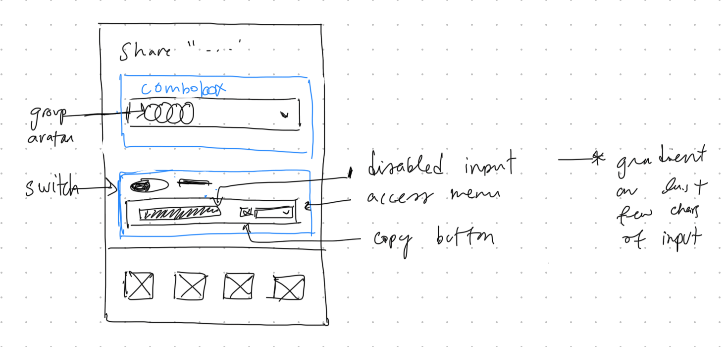 Pencil sketch of the redesigned popover